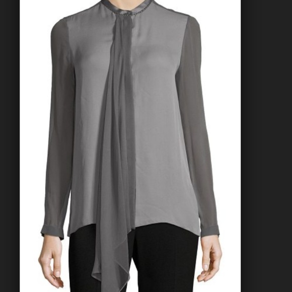 Elie Tahari Tops - NWT Elie Tahari Vincenza Silk and Sheer Blouse